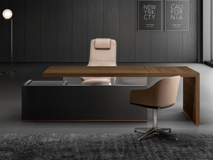 FUSION - Wooden executive desk with chest of drawers _ About Office